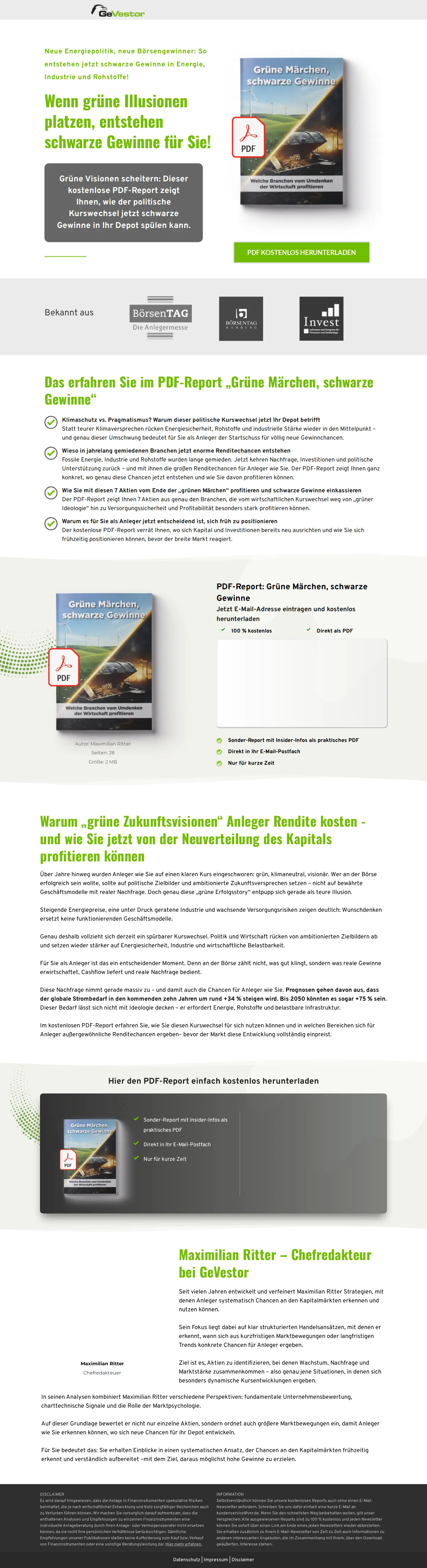 Landing page screenshot