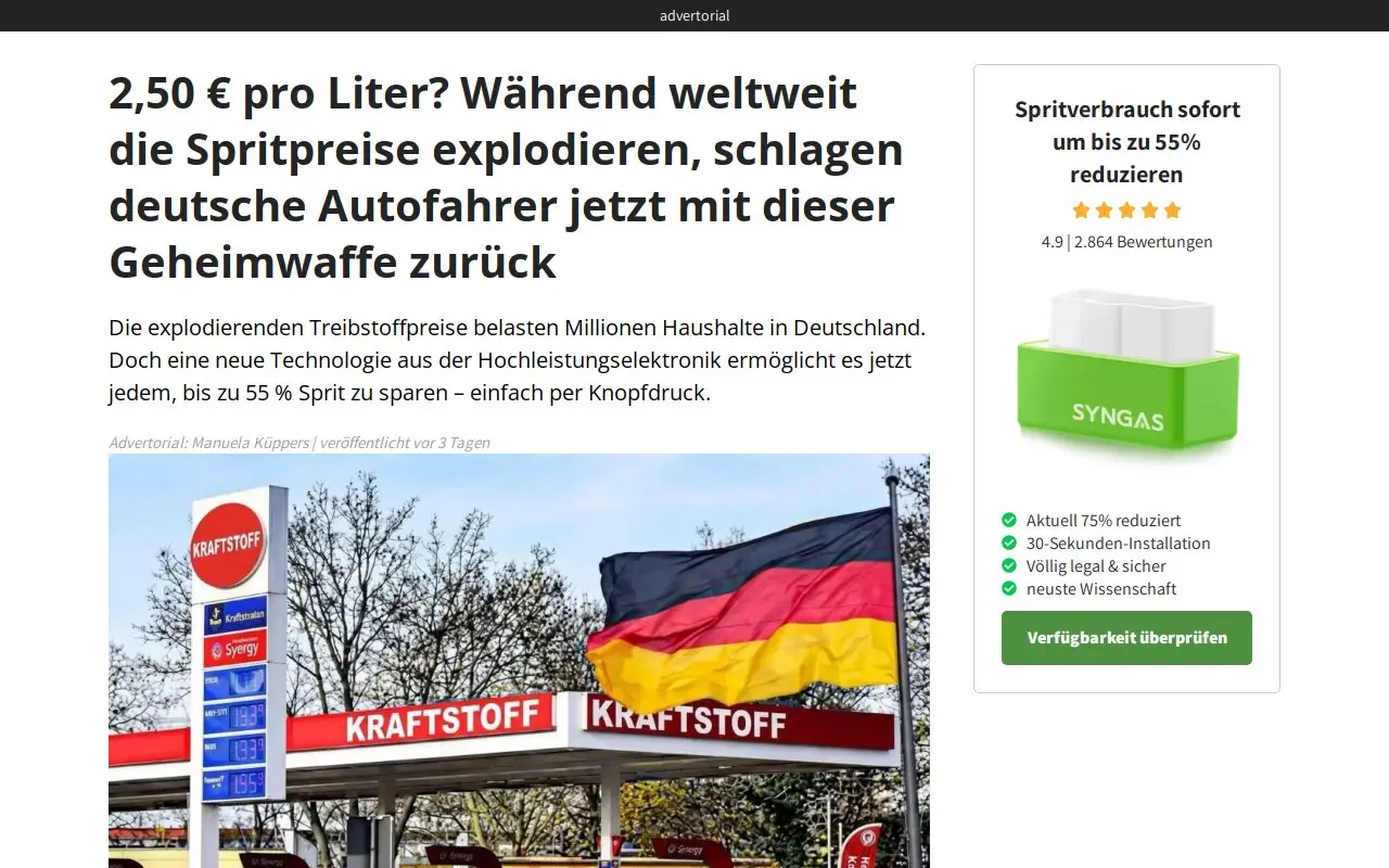 Landing page screenshot