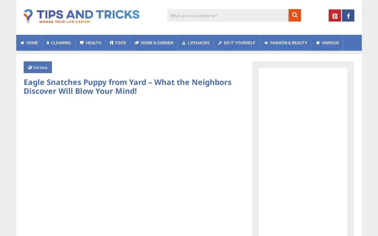 Landing page screenshot