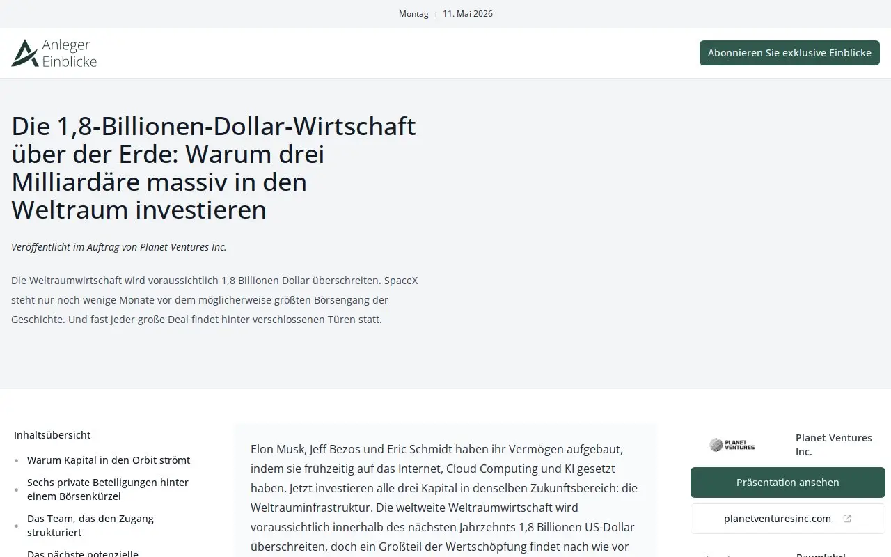 Landing page screenshot