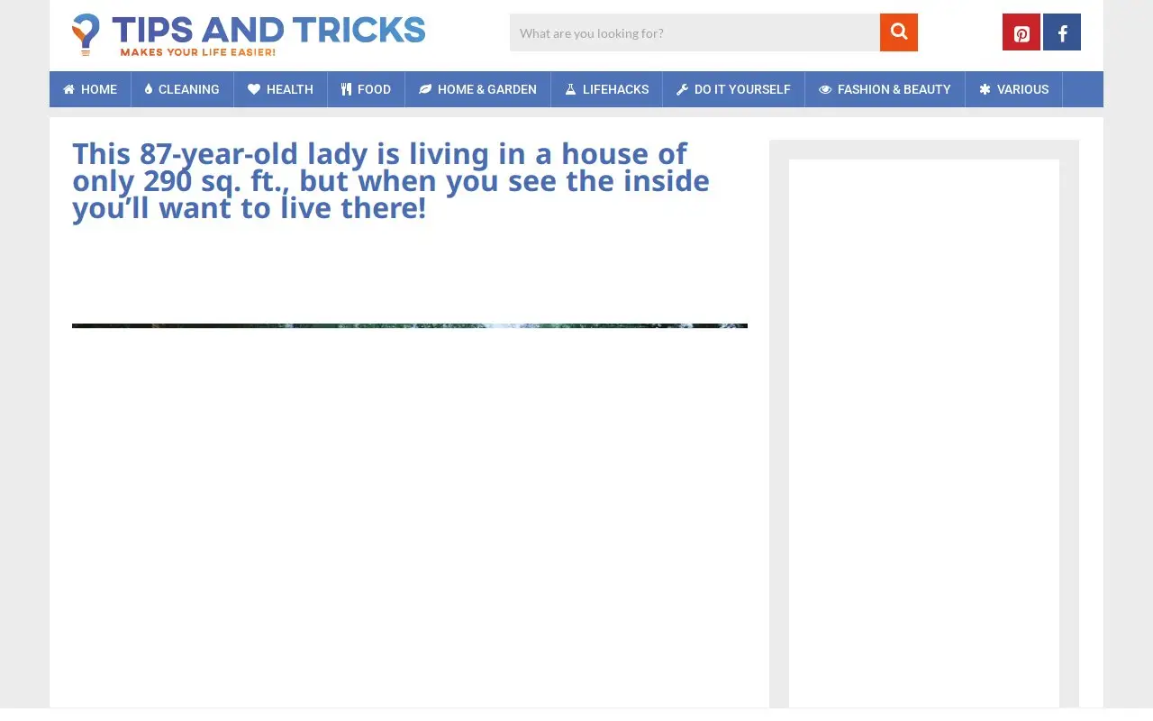 Landing page screenshot