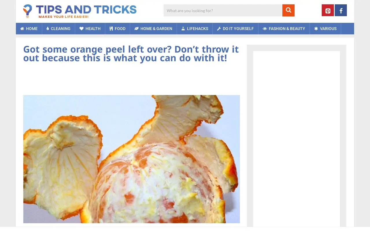 Landing page screenshot