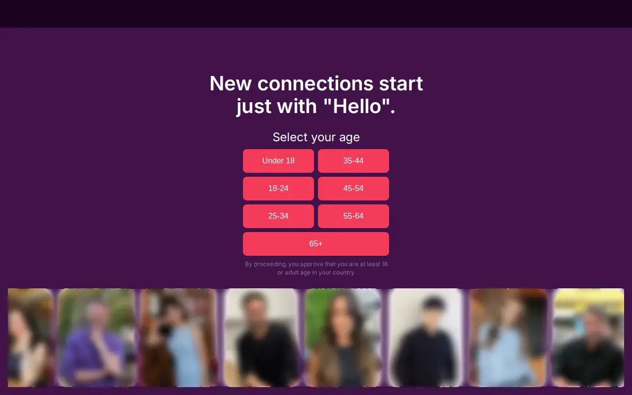 Landing page screenshot