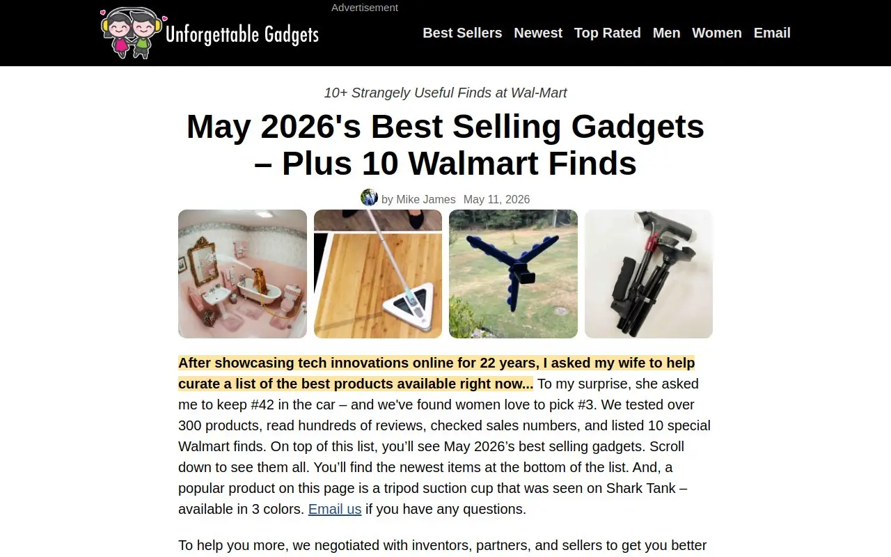 Landing page screenshot