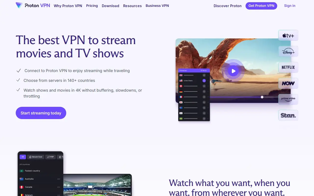 Landing page screenshot