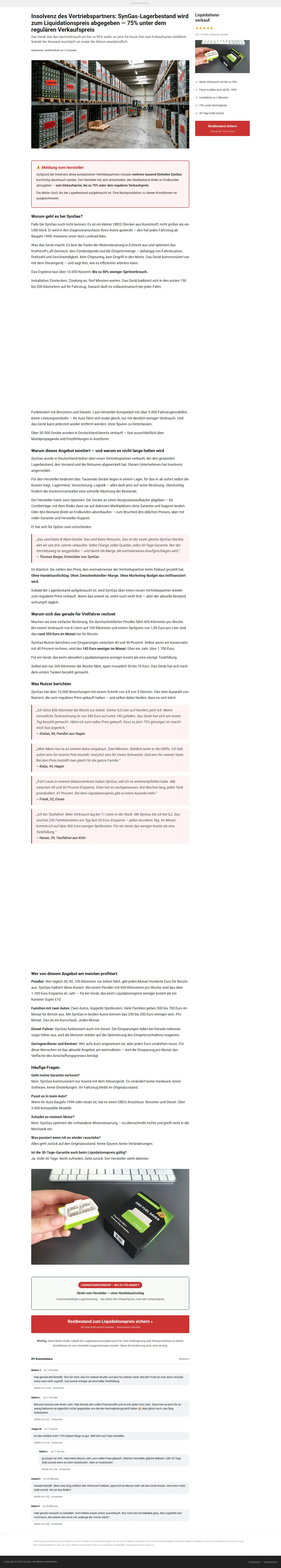 Landing page screenshot
