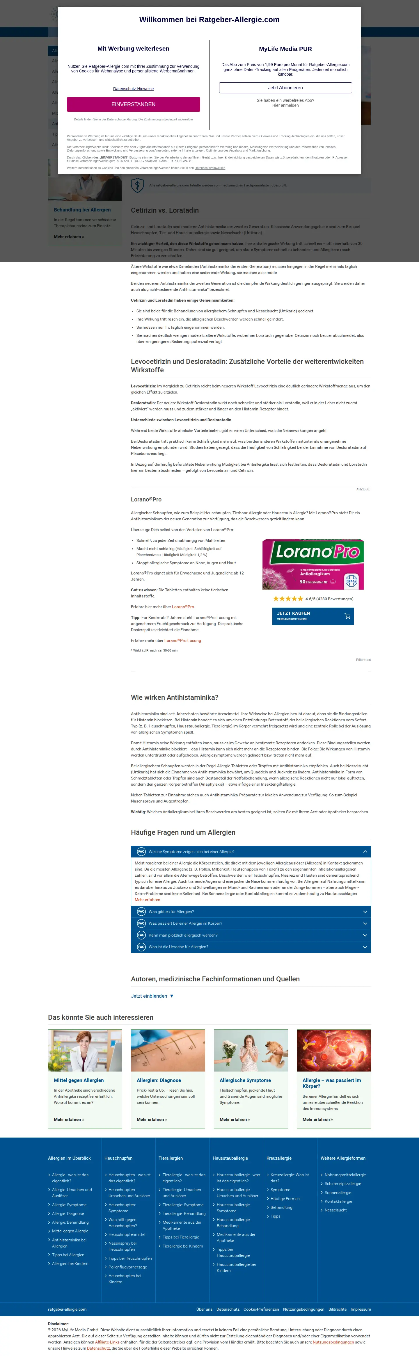 Landing page screenshot