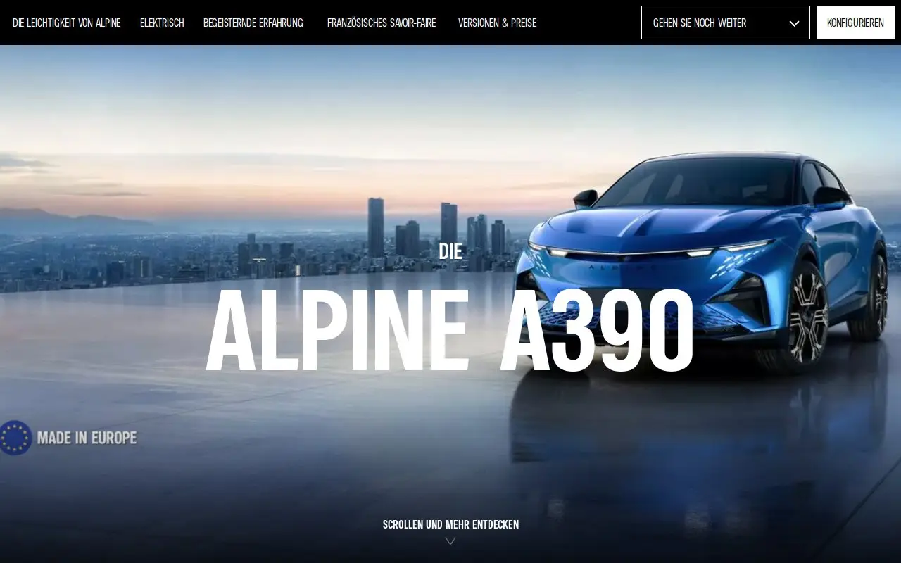 Landing page screenshot