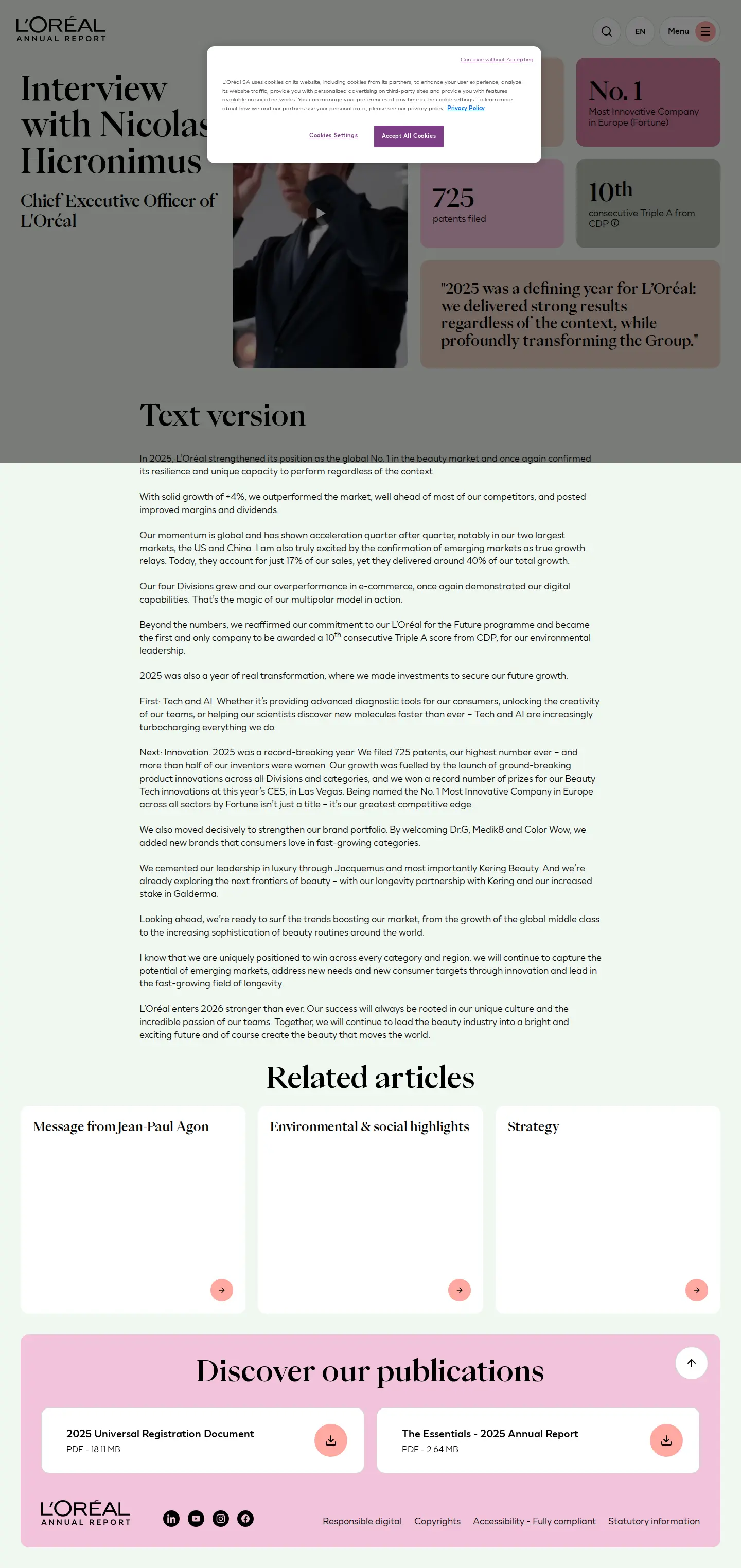 Landing page screenshot