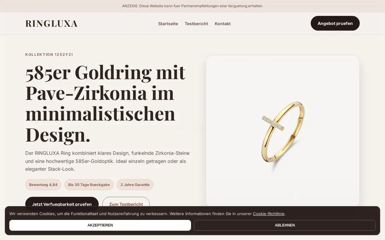Landing page screenshot