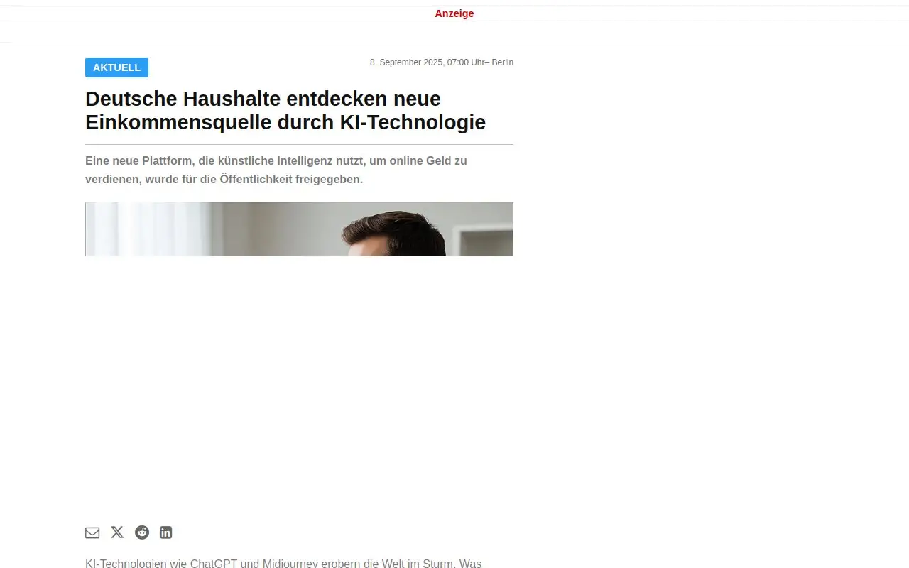 Landing page screenshot