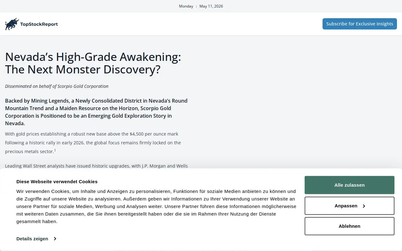 Landing page screenshot
