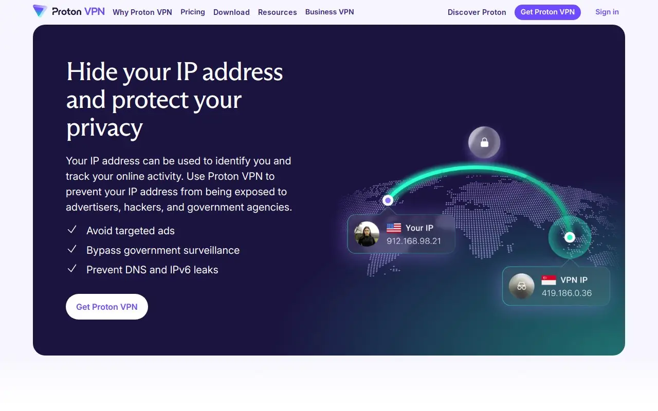 Landing page screenshot
