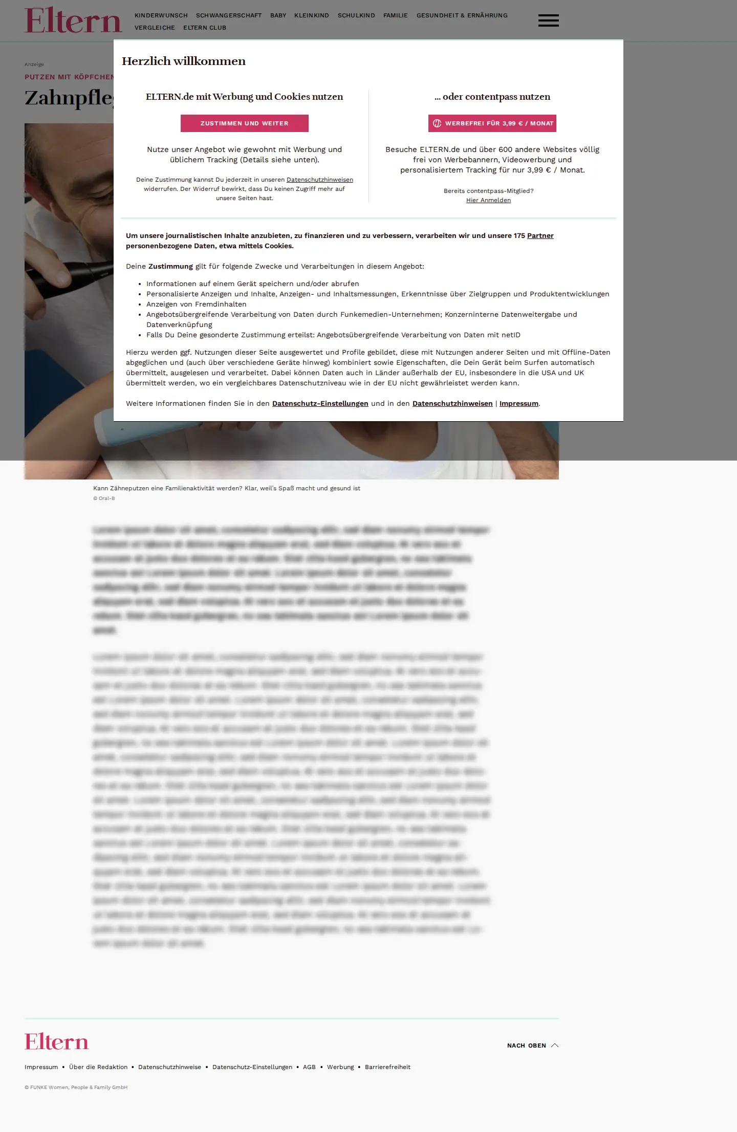 Landing page screenshot