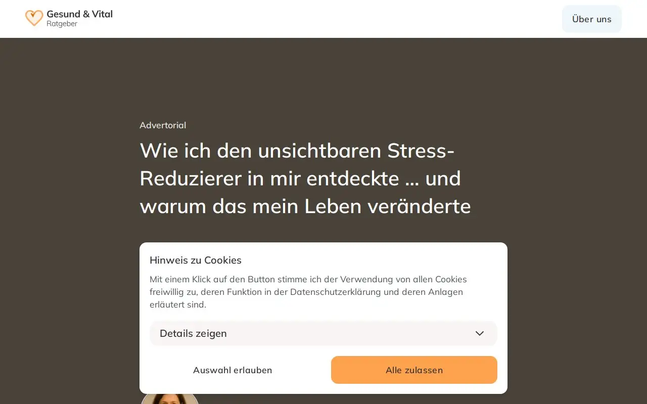 Landing page screenshot