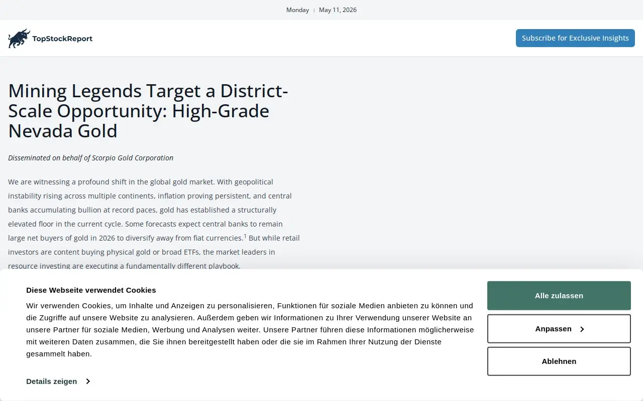Landing page screenshot
