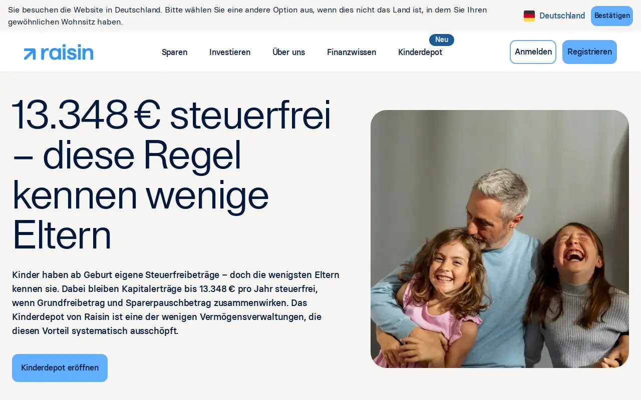 Landing page screenshot