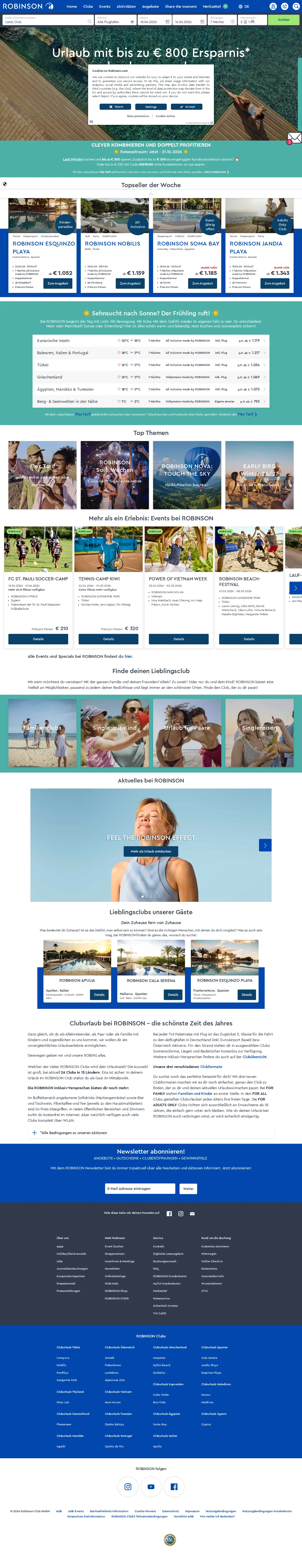 Landing page screenshot