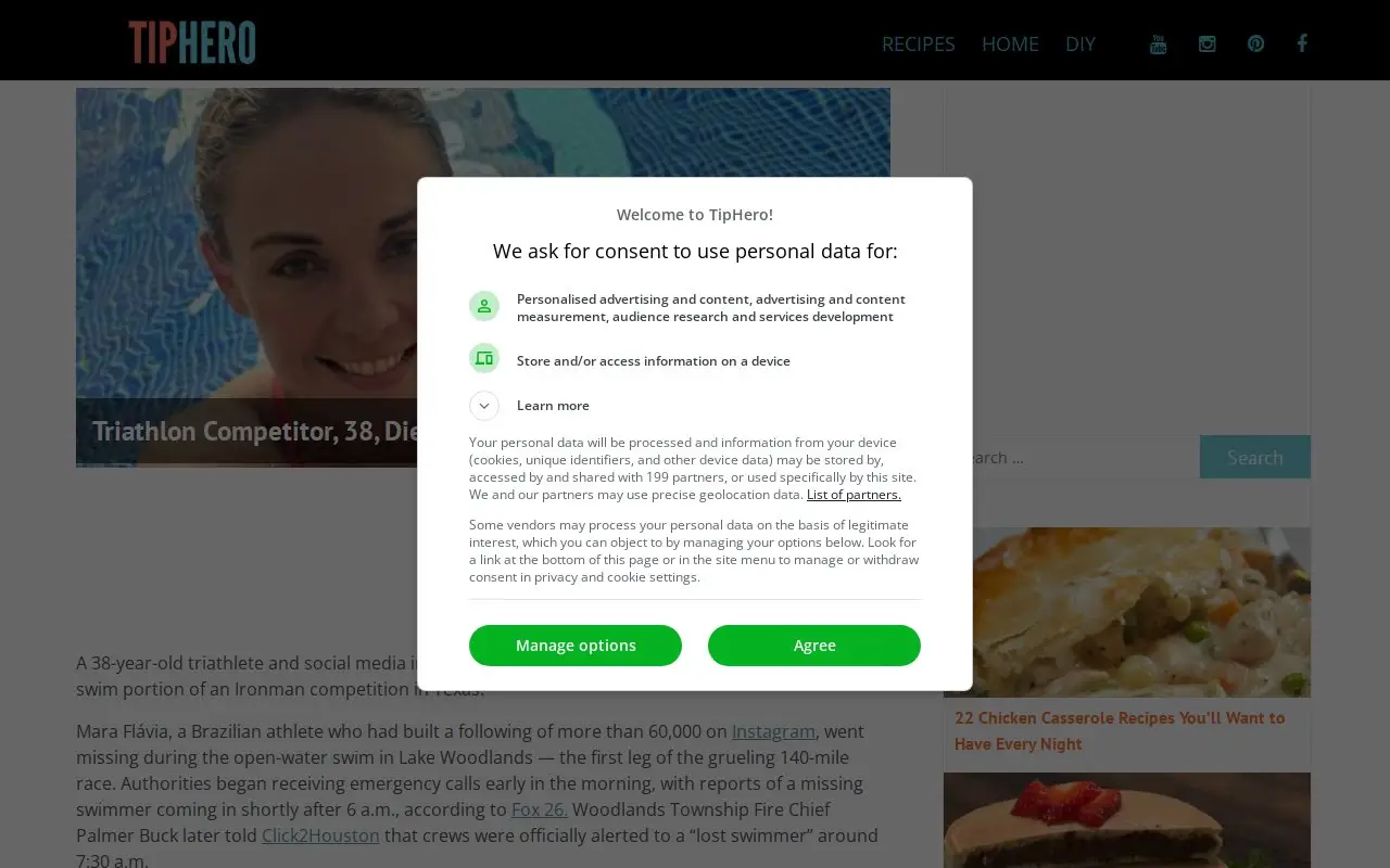 Landing page screenshot