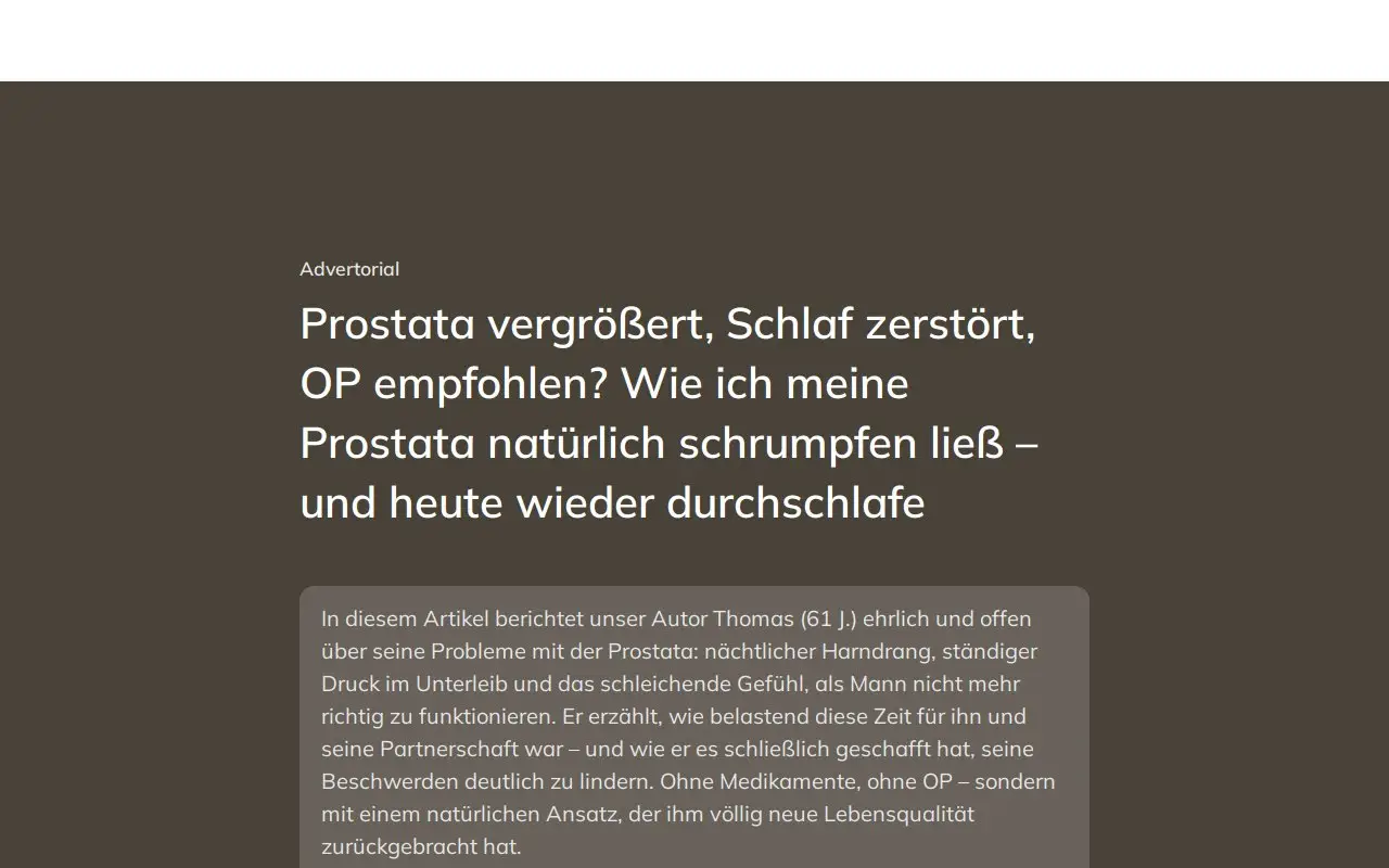 Landing page screenshot