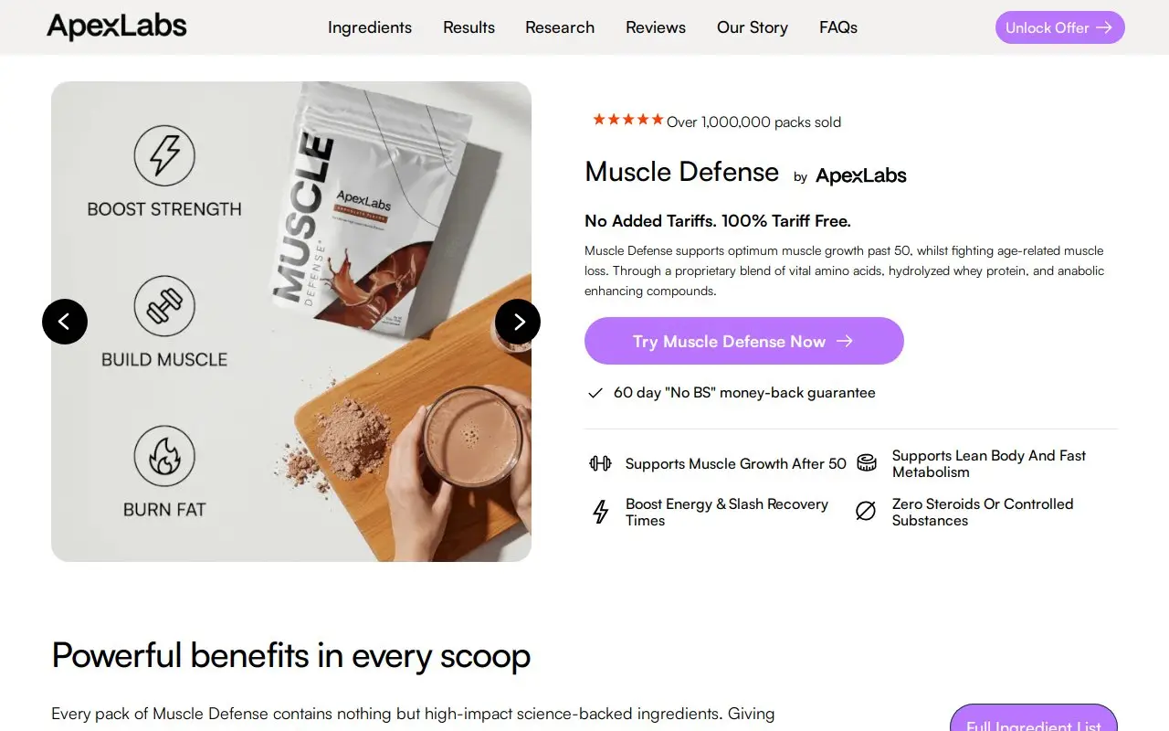Landing page screenshot
