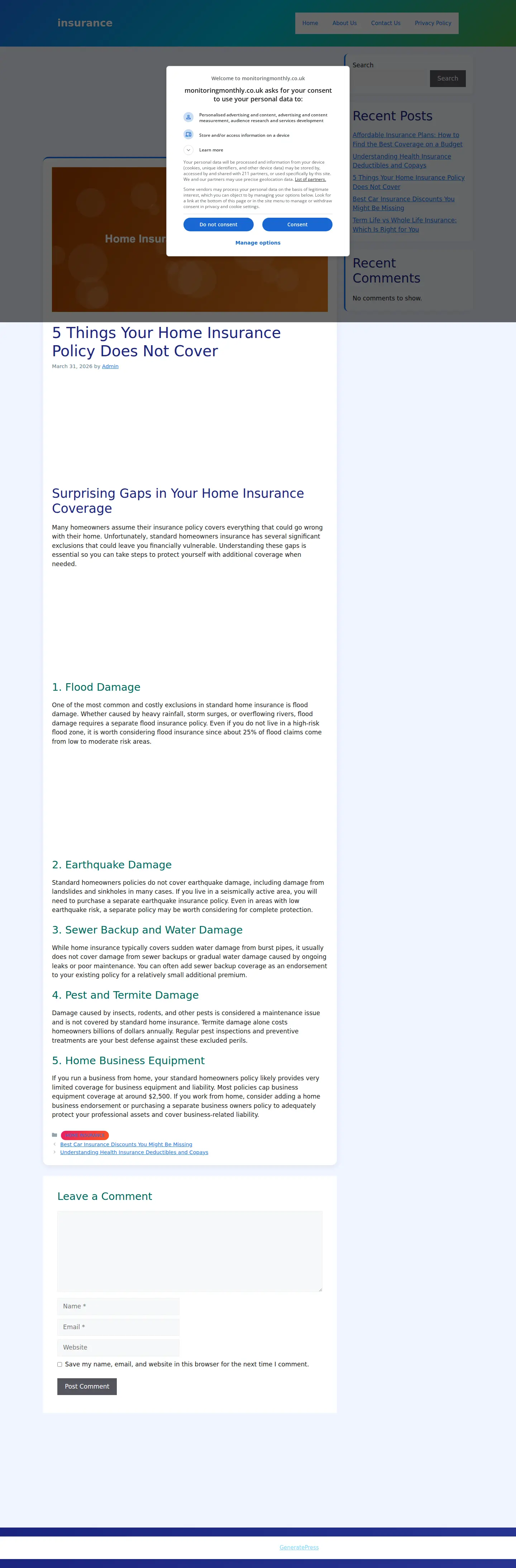 Landing page screenshot