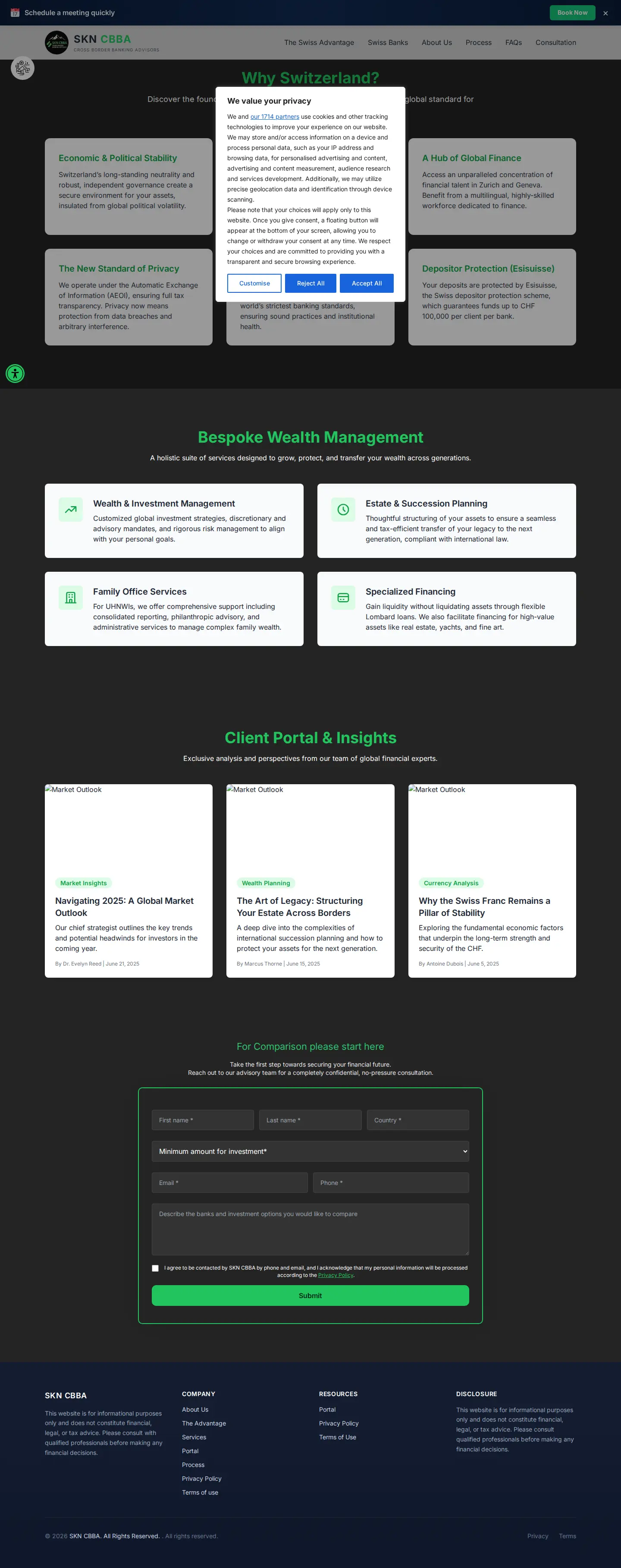 Landing page screenshot