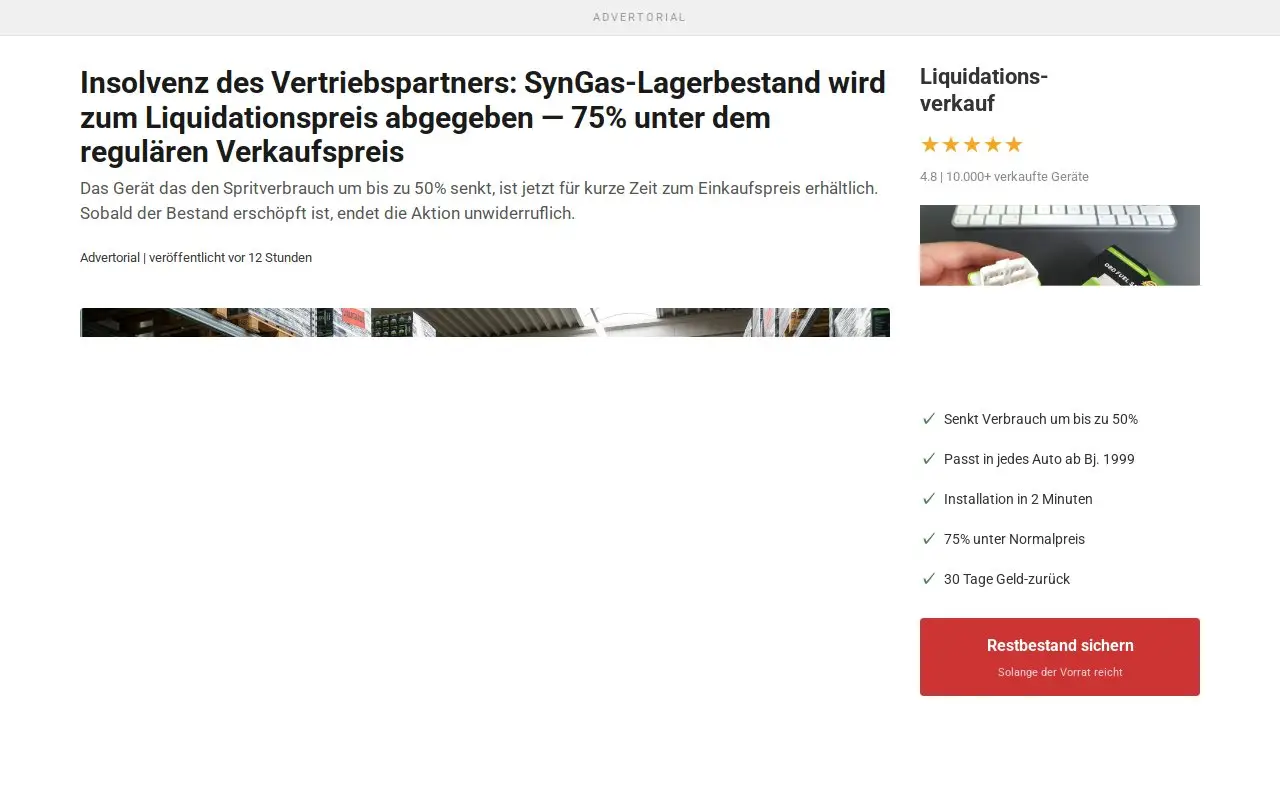 Landing page screenshot