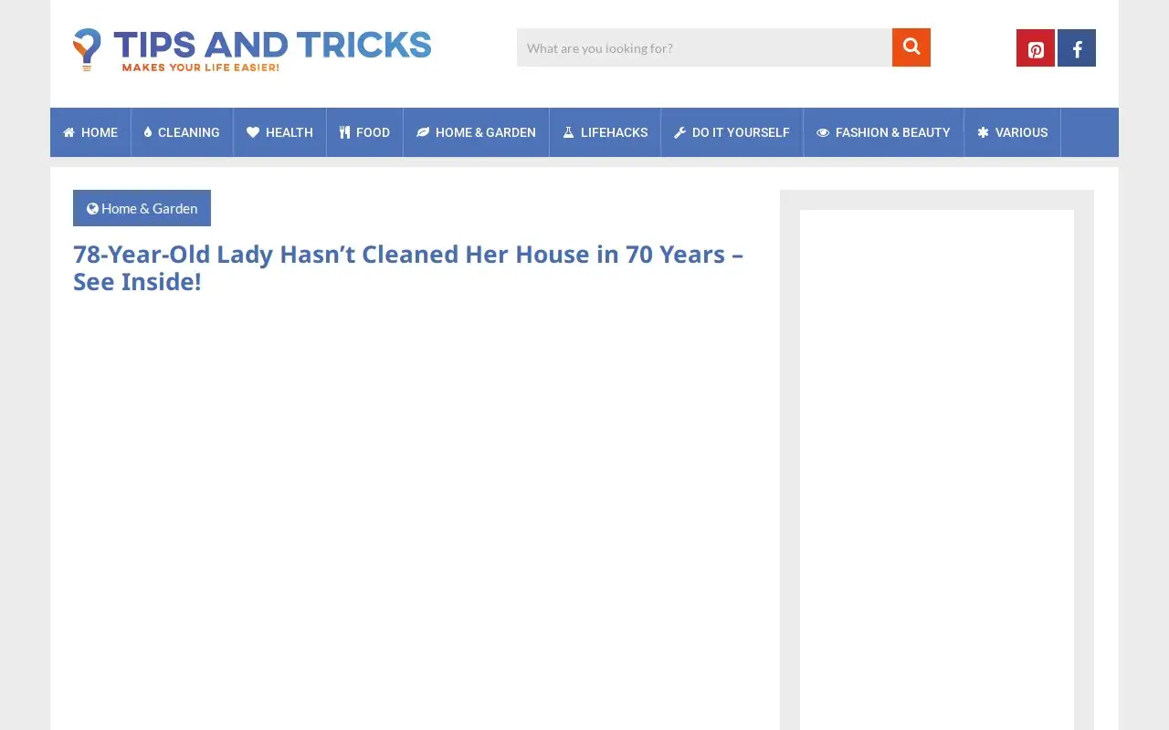 Landing page screenshot