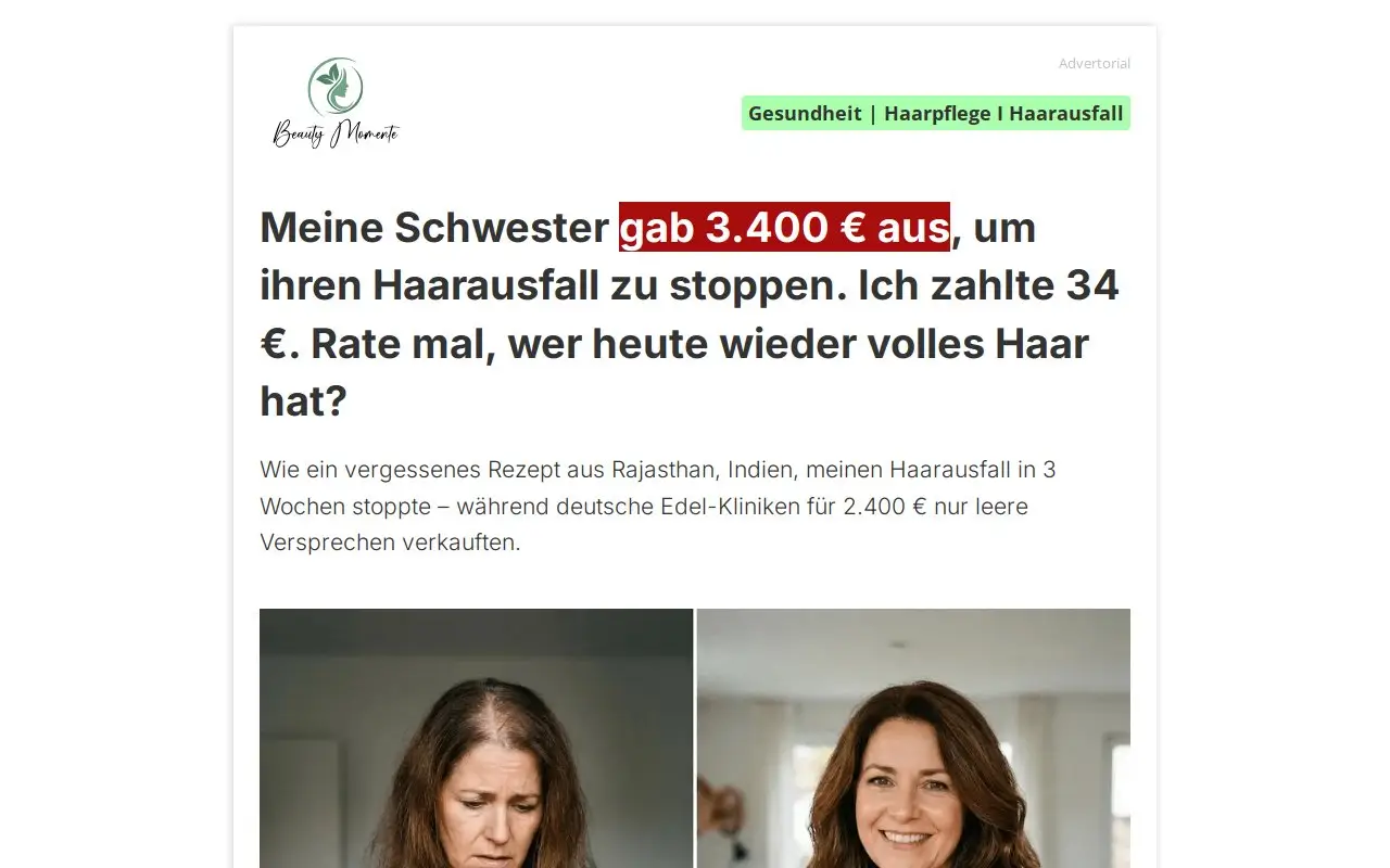 Landing page screenshot