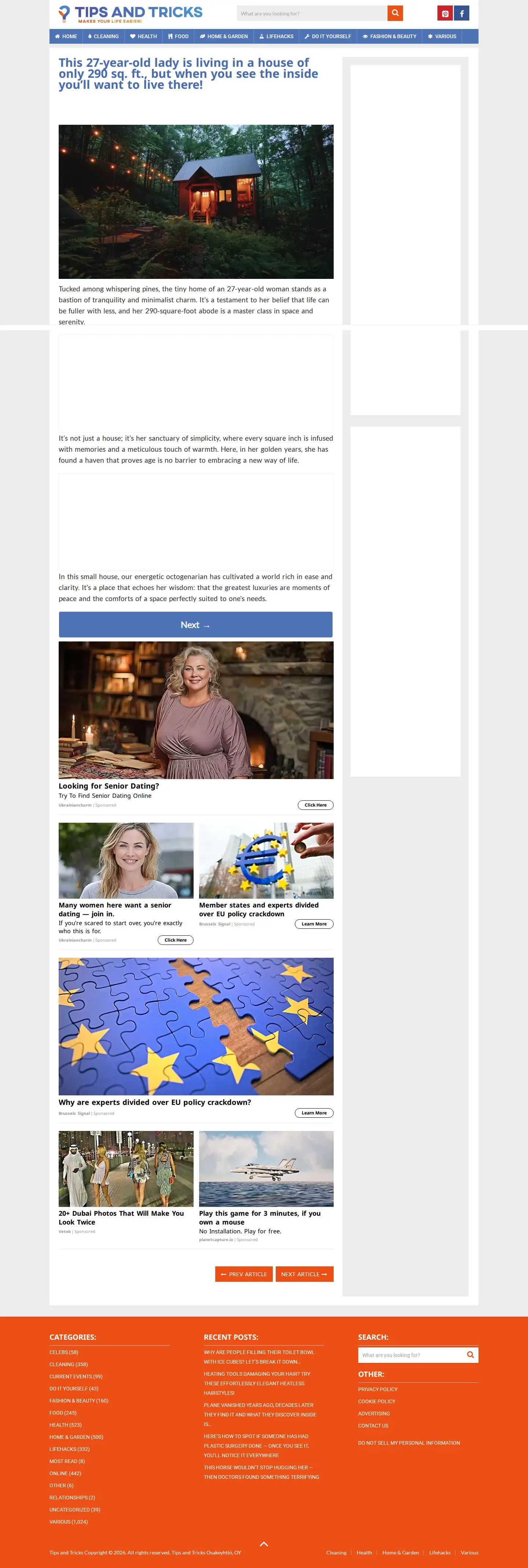 Landing page screenshot