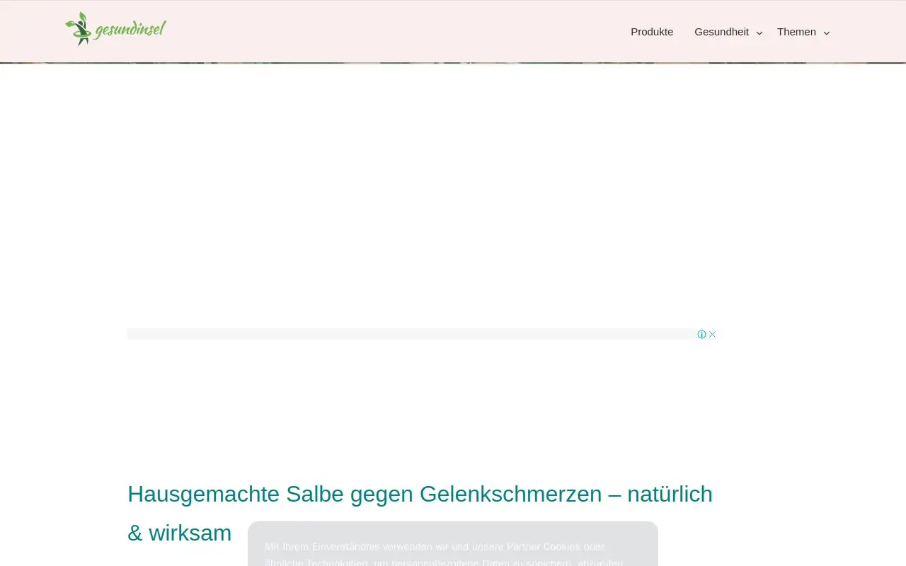Landing page screenshot