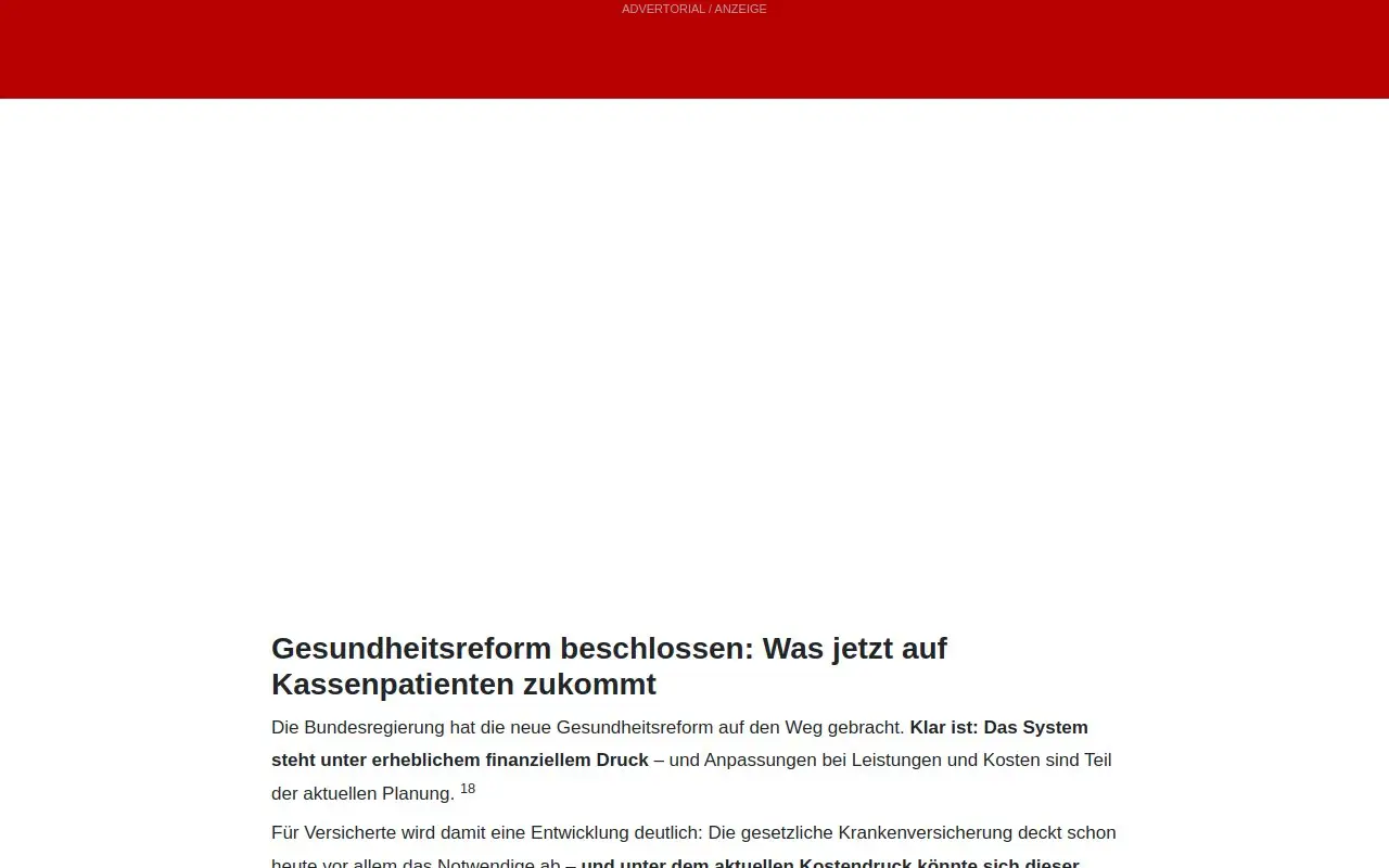 Landing page screenshot