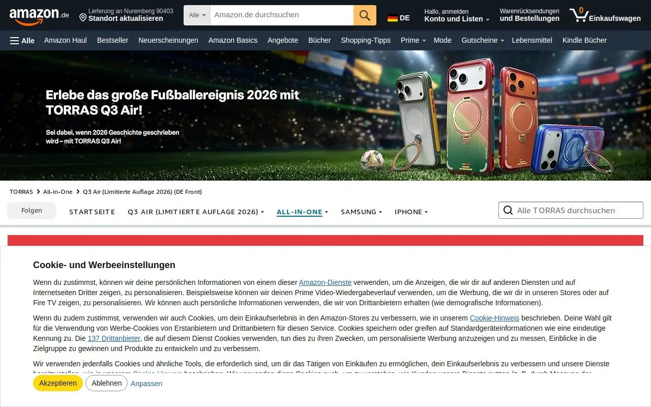 Landing page screenshot