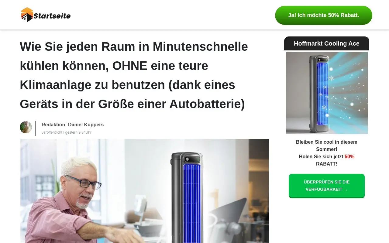 Landing page screenshot