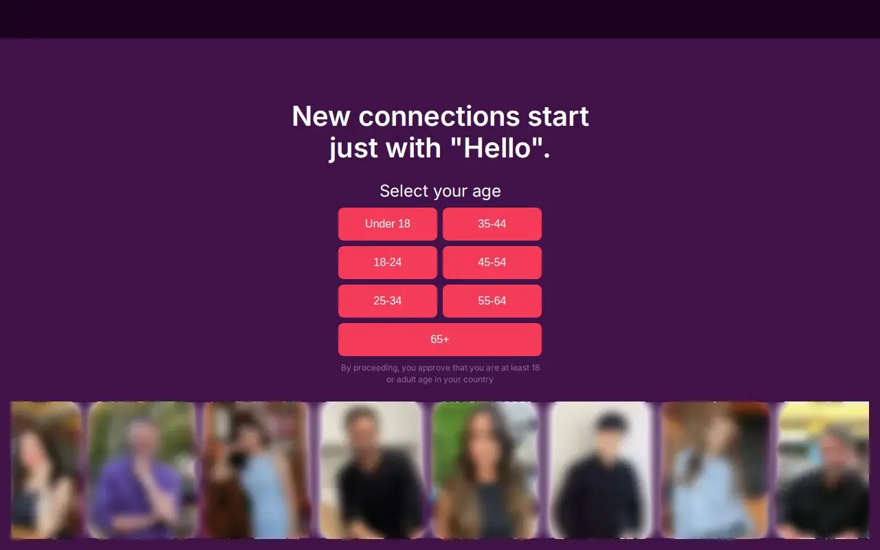 Landing page screenshot