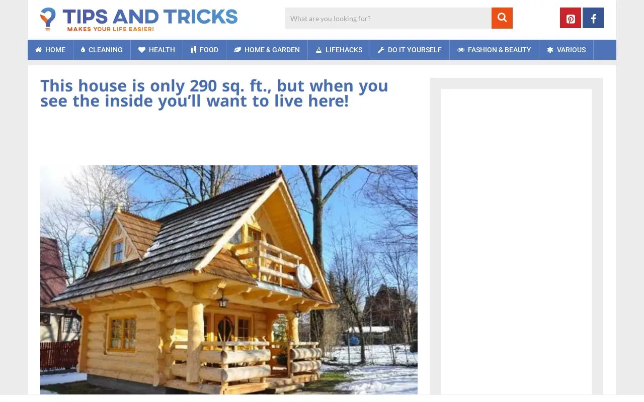 Landing page screenshot