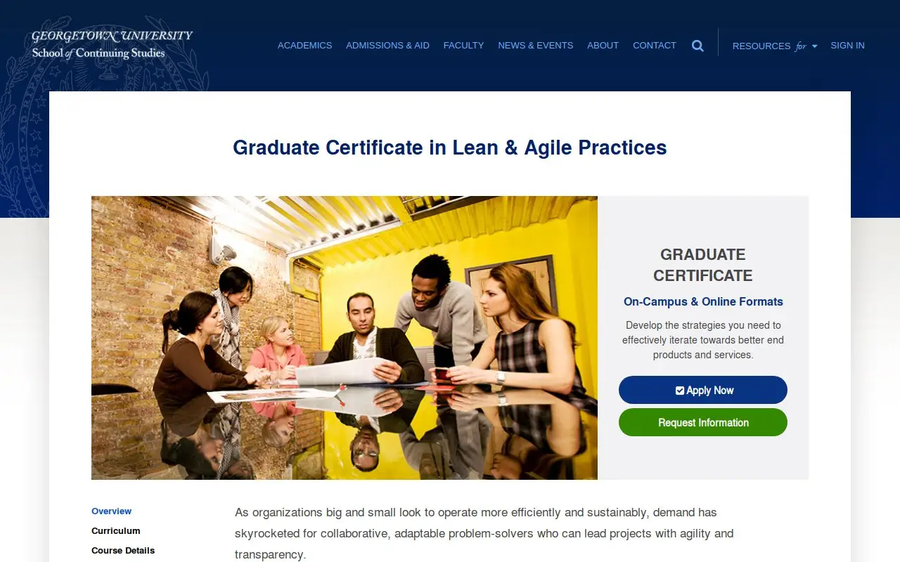 Landing page screenshot