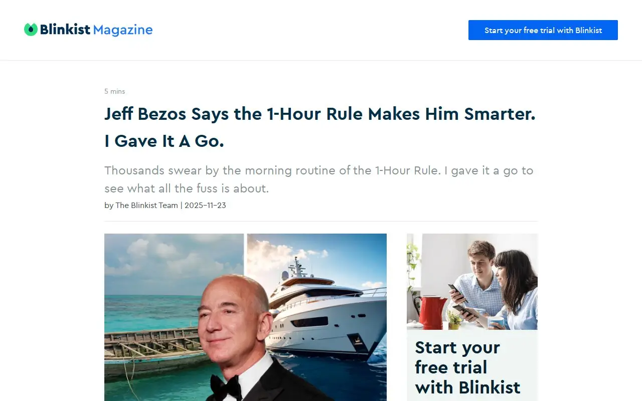 Landing page screenshot