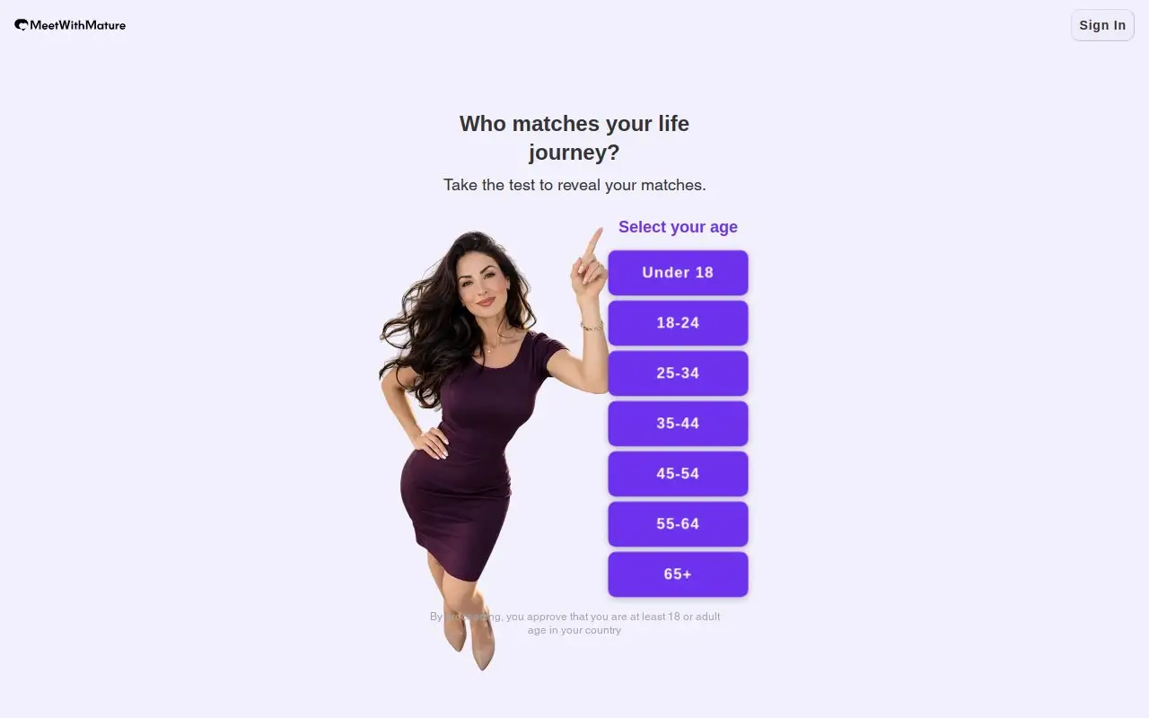 Landing page screenshot