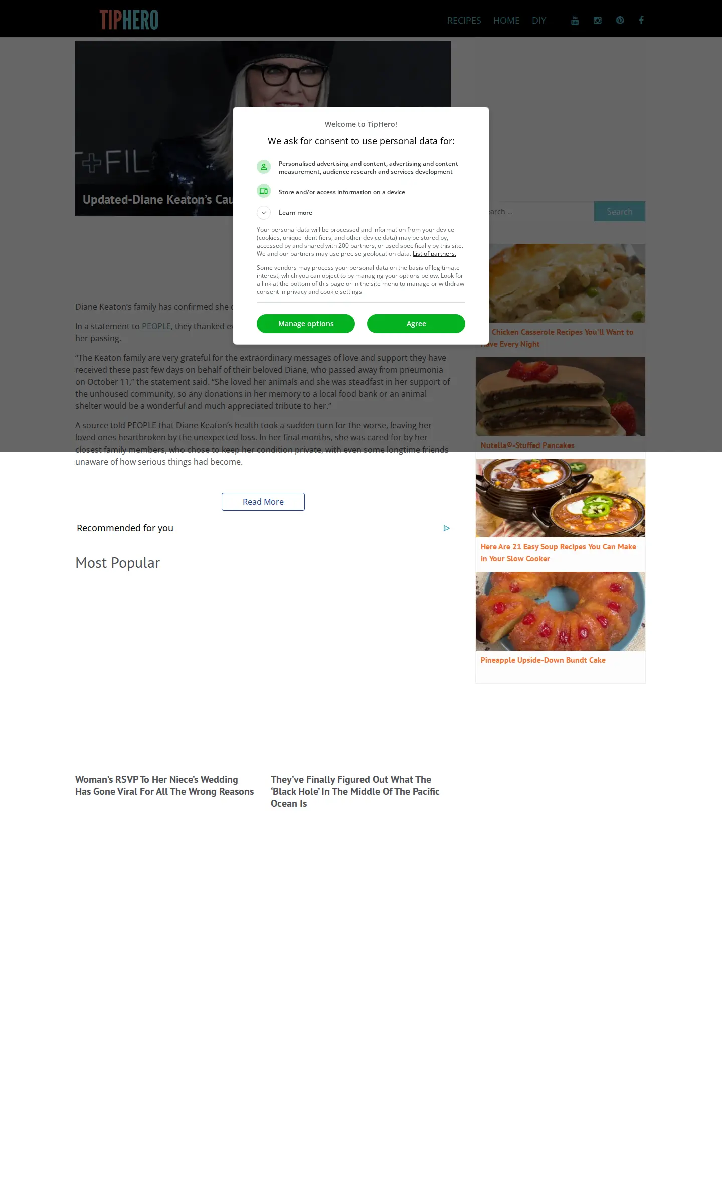 Landing page screenshot