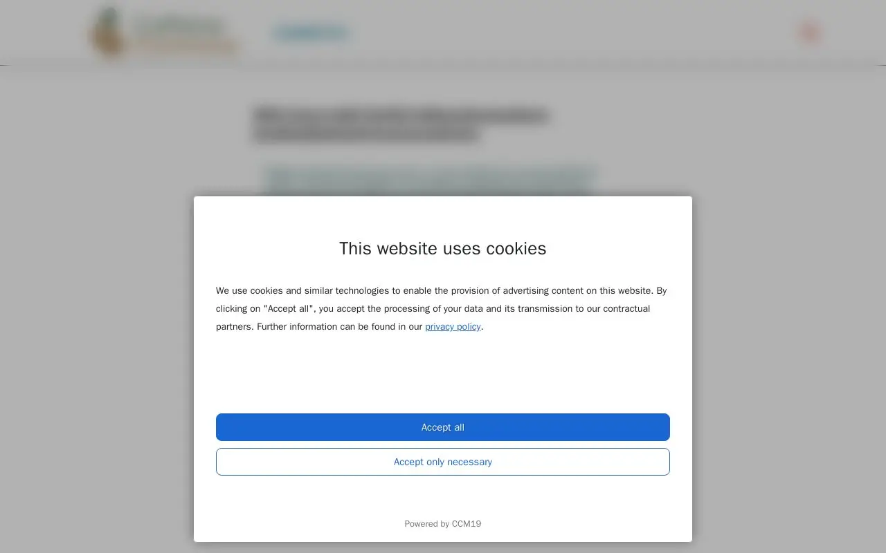 Landing page screenshot