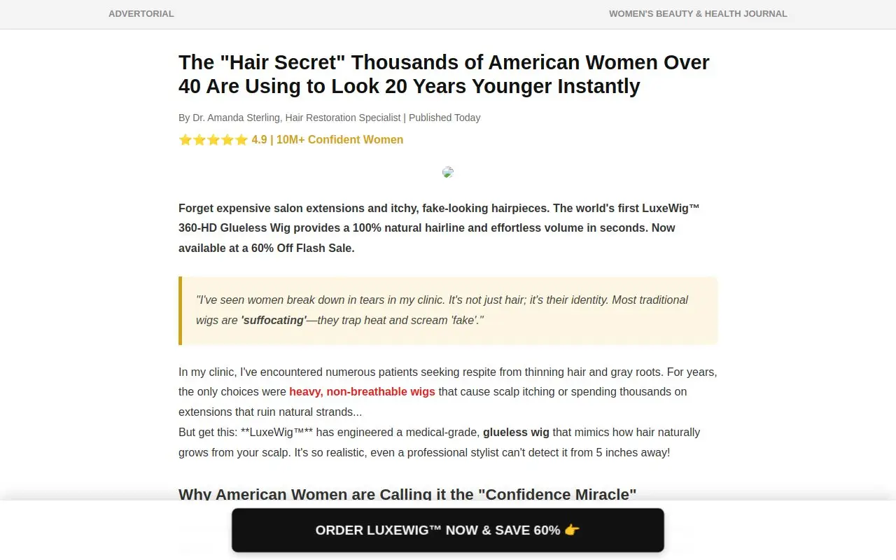 Landing page screenshot