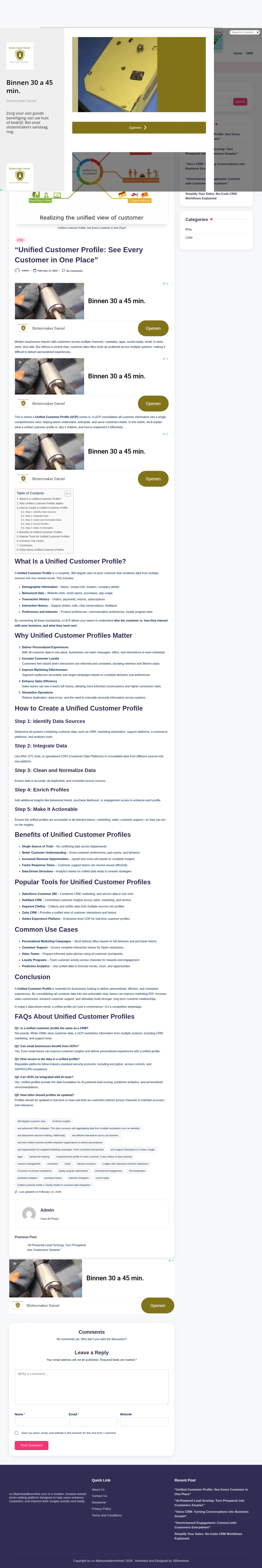 Landing page screenshot