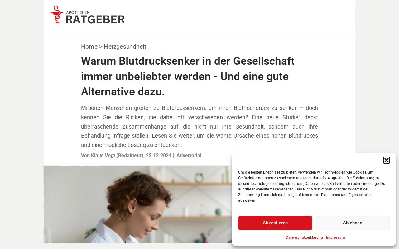 Landing page screenshot