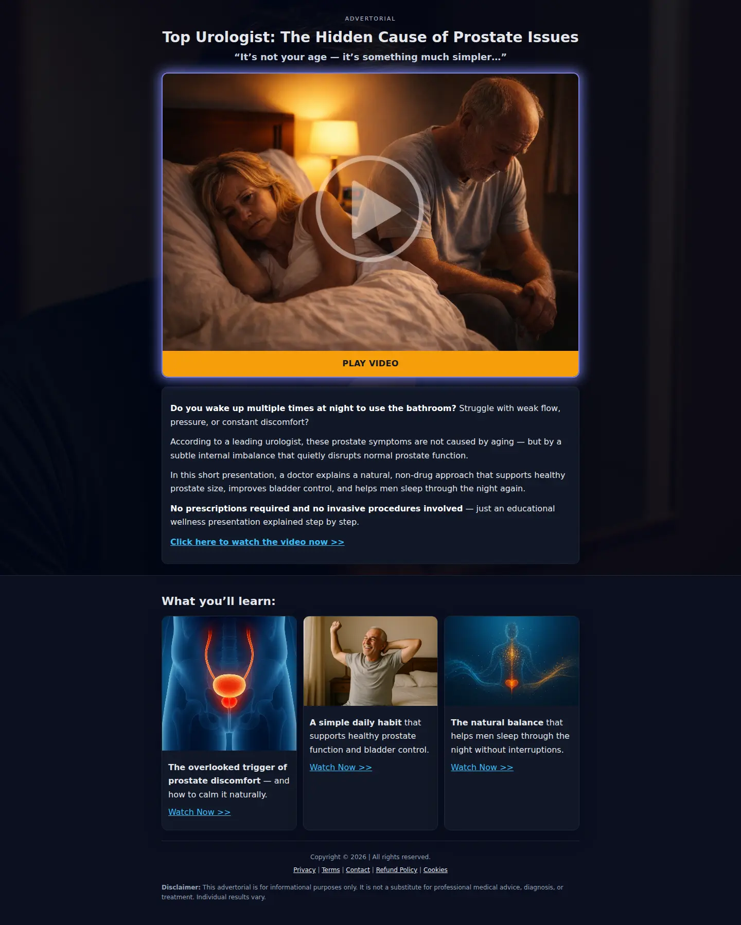 Landing page screenshot