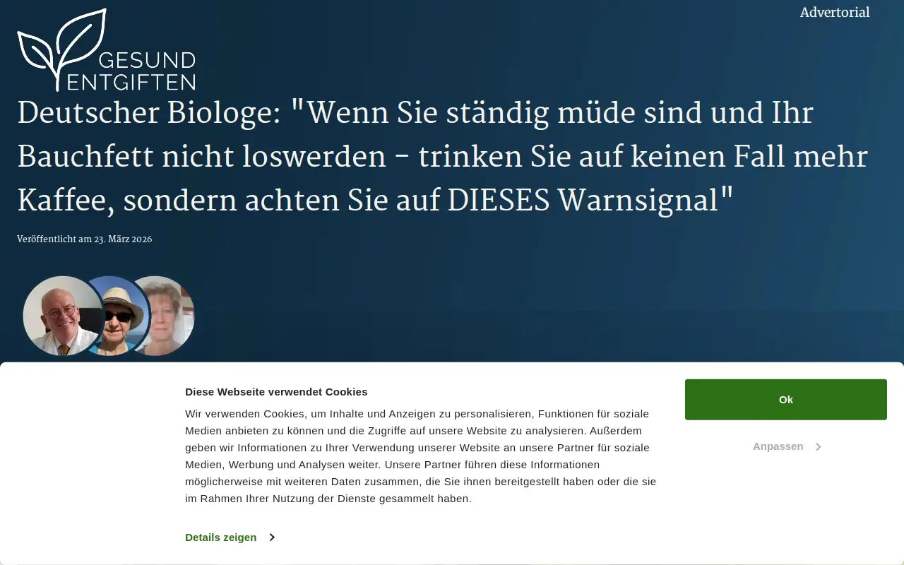 Landing page screenshot