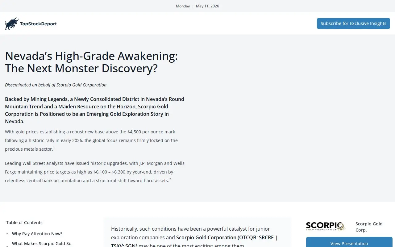 Landing page screenshot