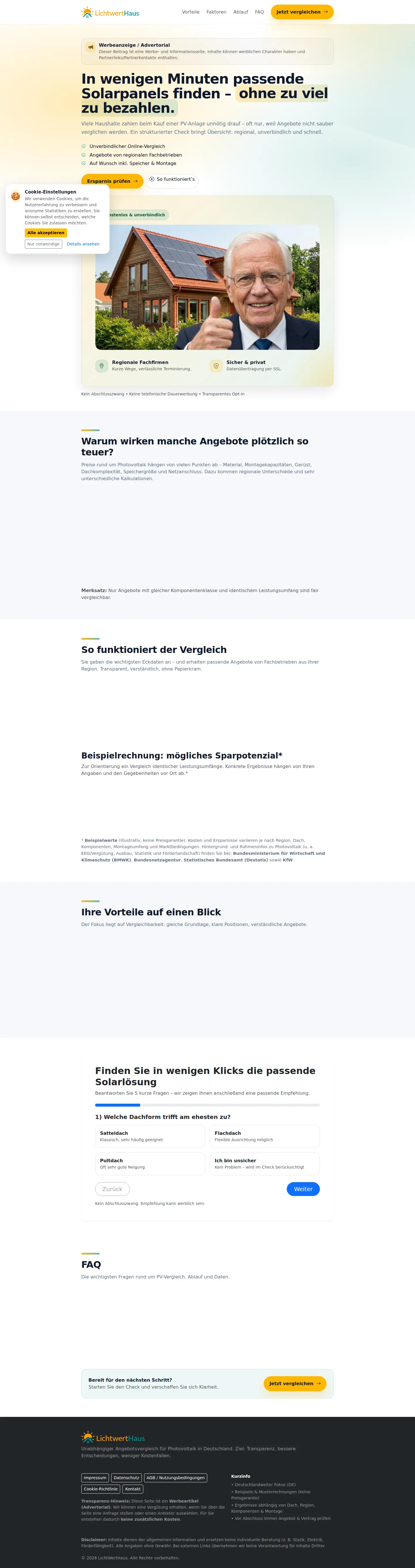 Landing page screenshot