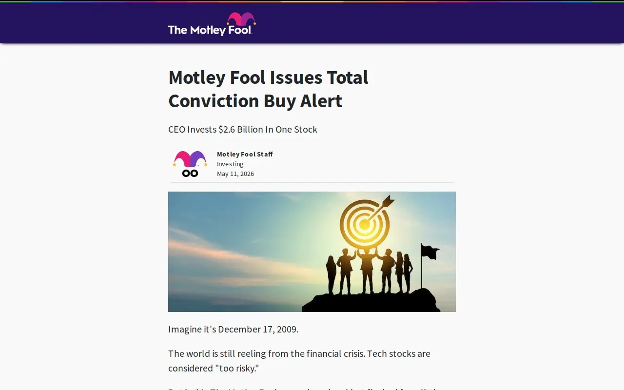 Landing page screenshot